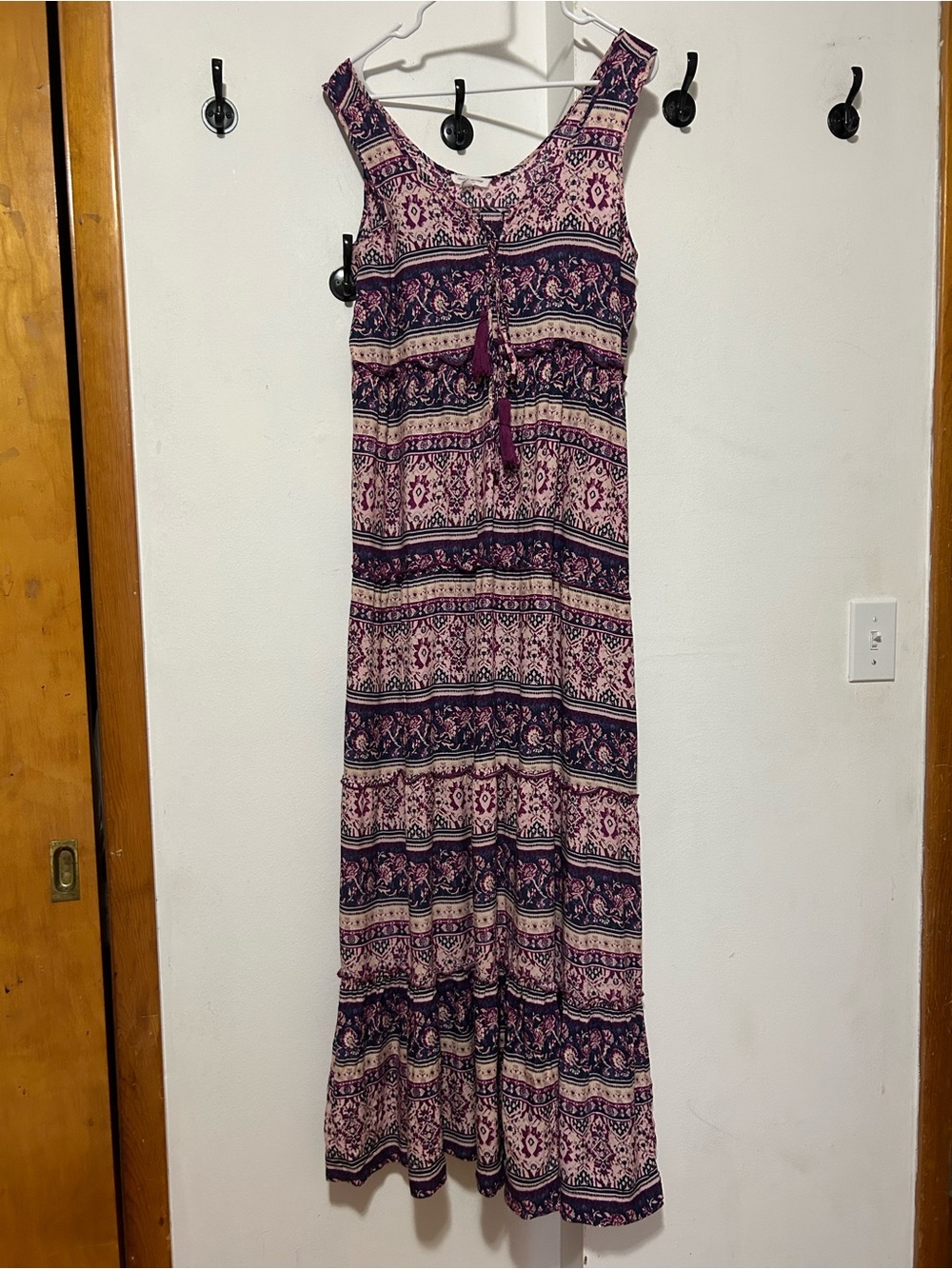 beachlunchlounge Pink and Navy Printed Maxi Dress